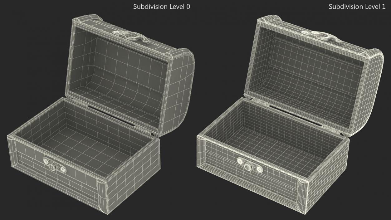 3D Empty Treasure Box model