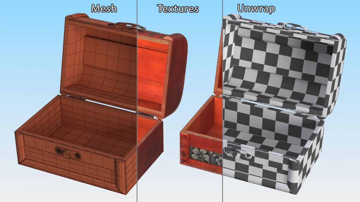 3D Empty Treasure Box model