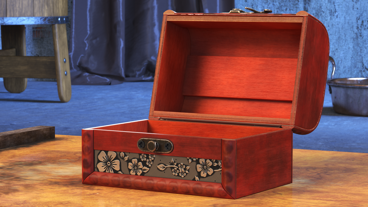 3D Empty Treasure Box model