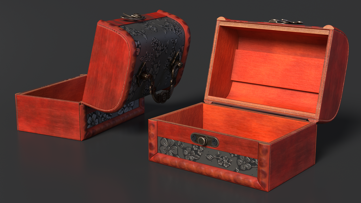 3D Empty Treasure Box model