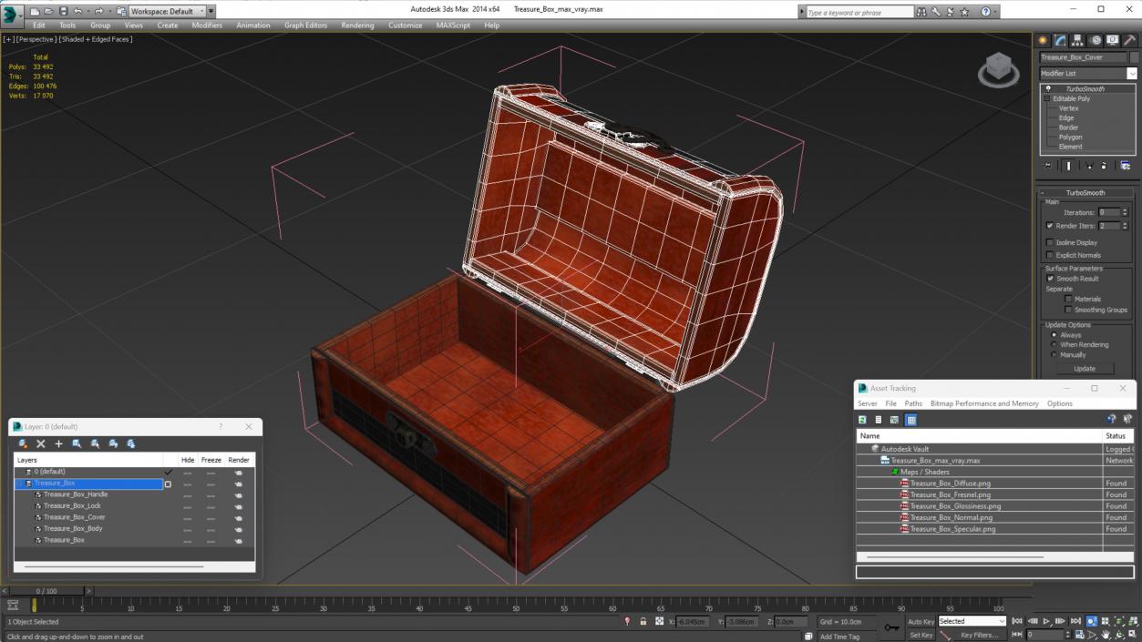 3D Empty Treasure Box model