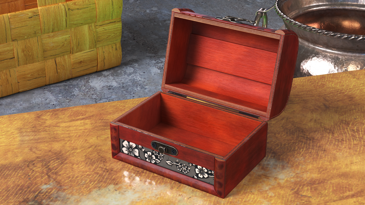 3D Empty Treasure Box model