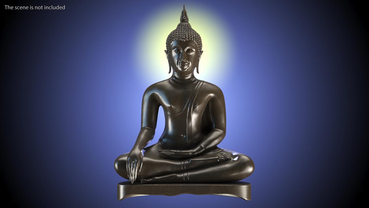 3D model Seated Buddha Bronze Sculpture