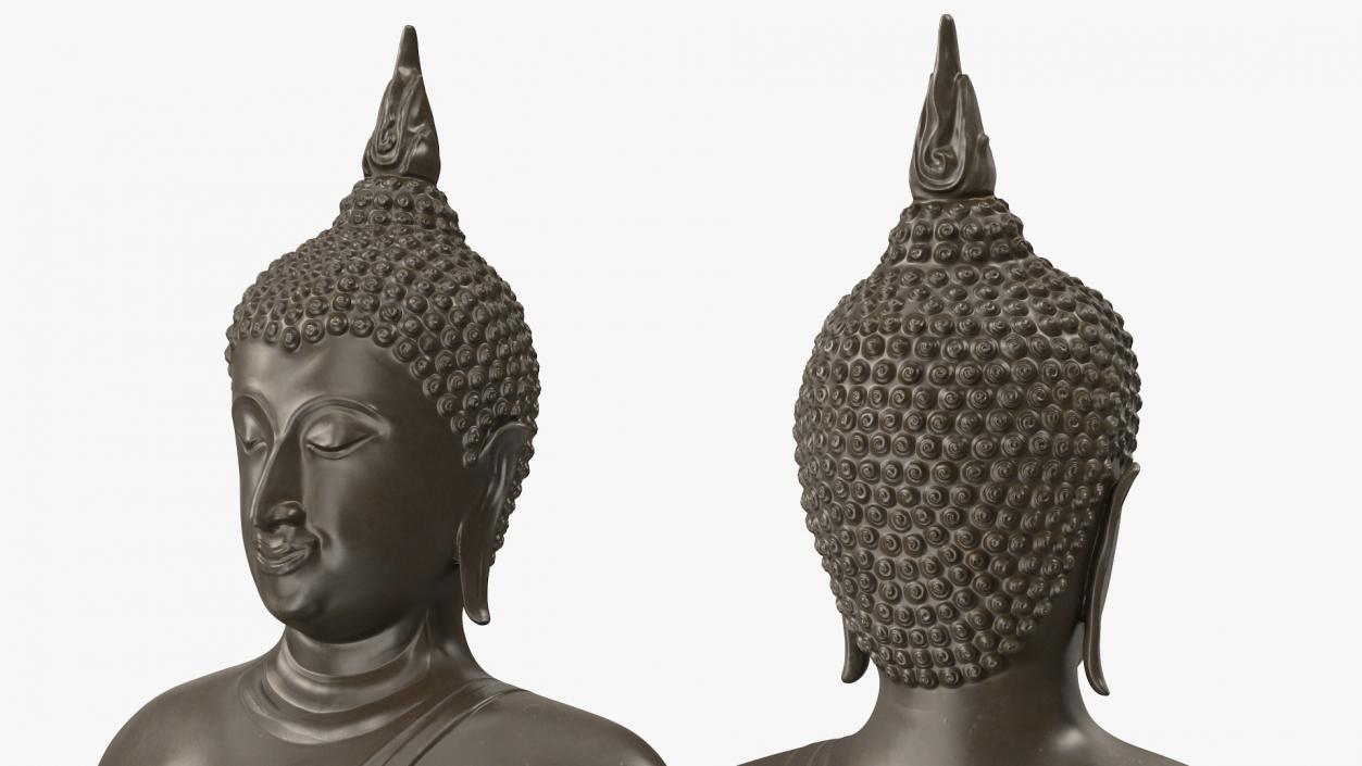 3D model Seated Buddha Bronze Sculpture