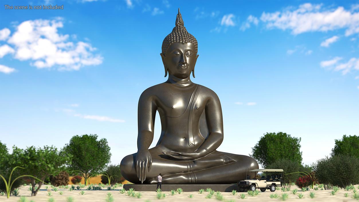 3D model Seated Buddha Bronze Sculpture