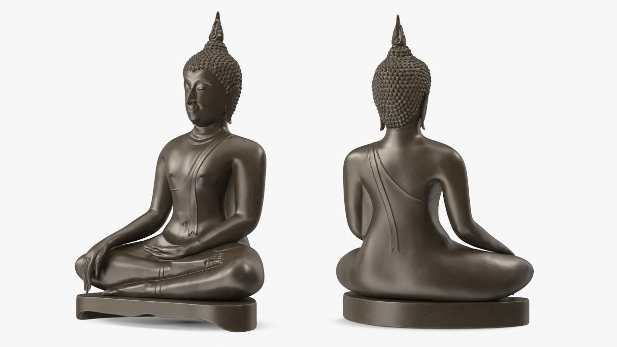 3D model Seated Buddha Bronze Sculpture