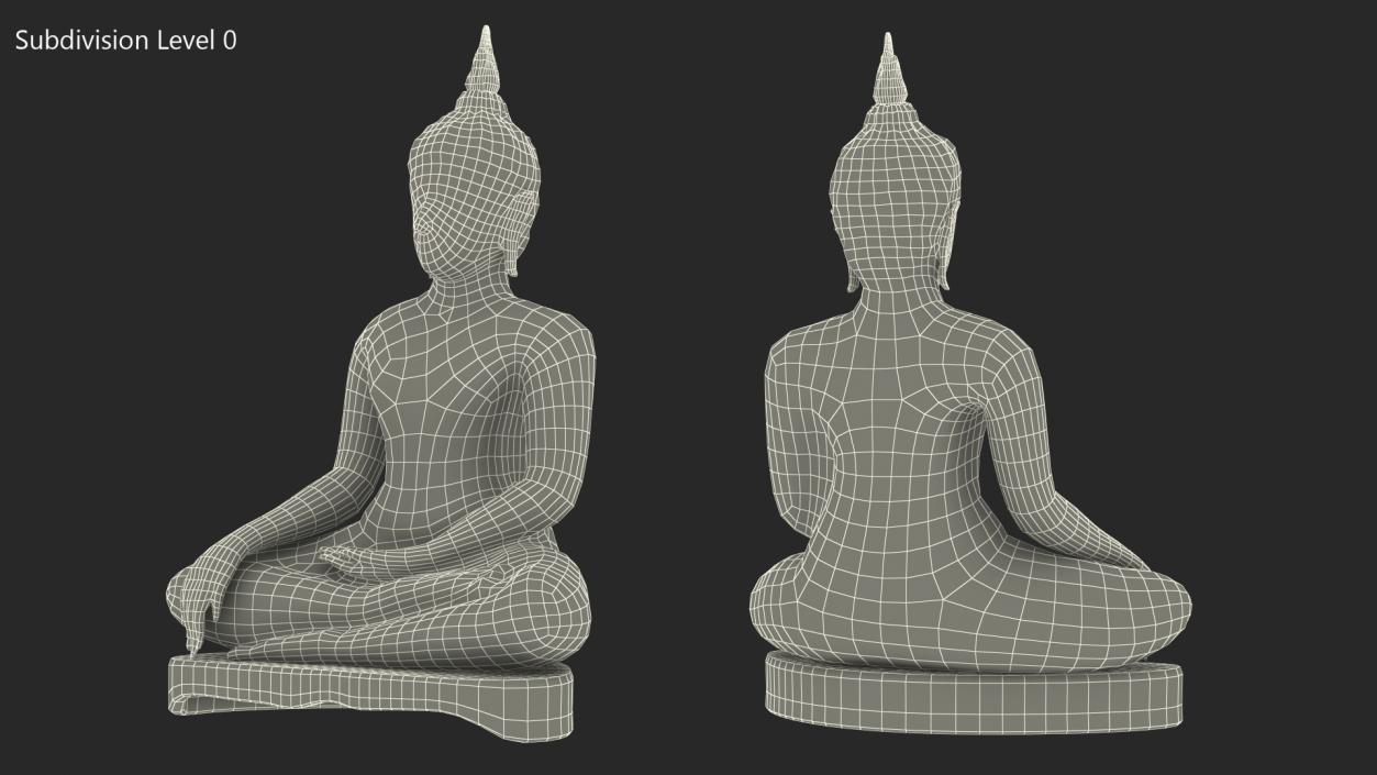 3D model Seated Buddha Bronze Sculpture