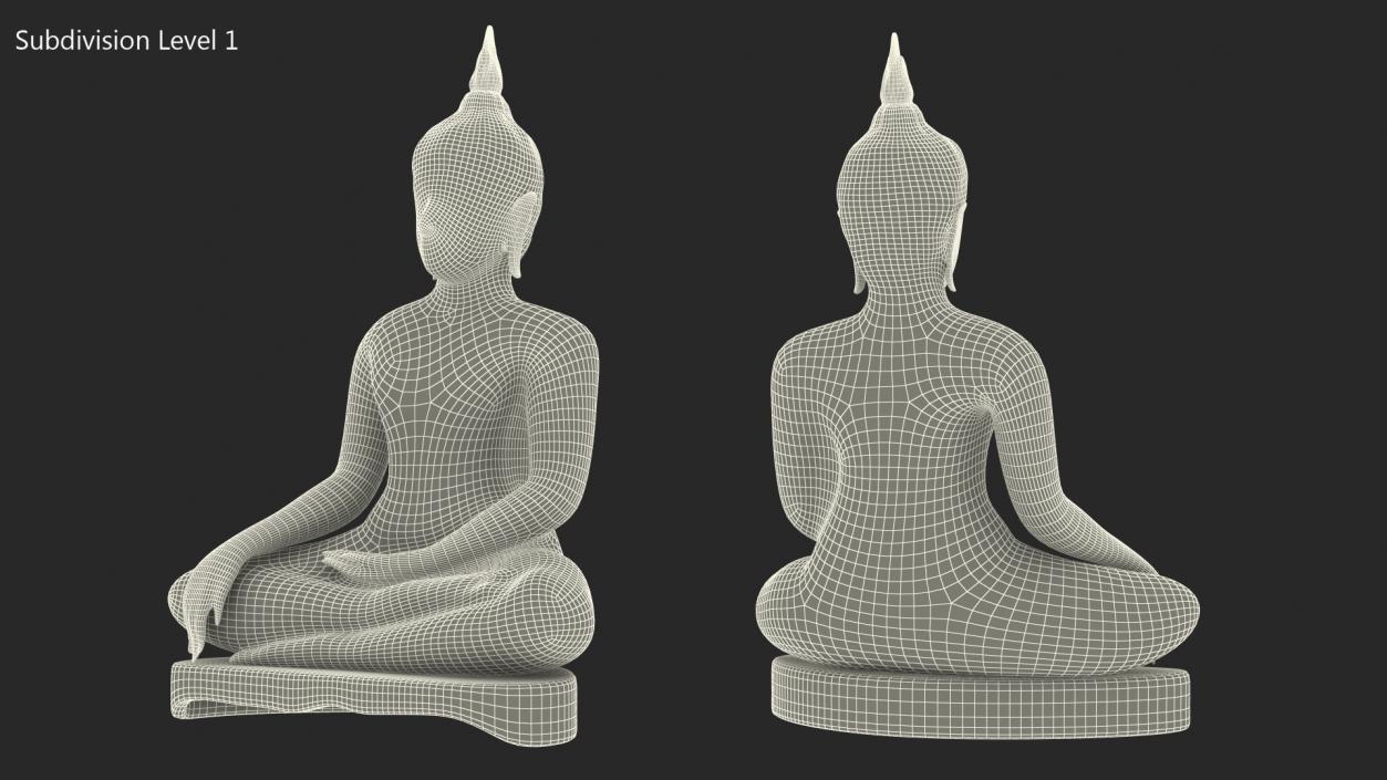 3D model Seated Buddha Bronze Sculpture