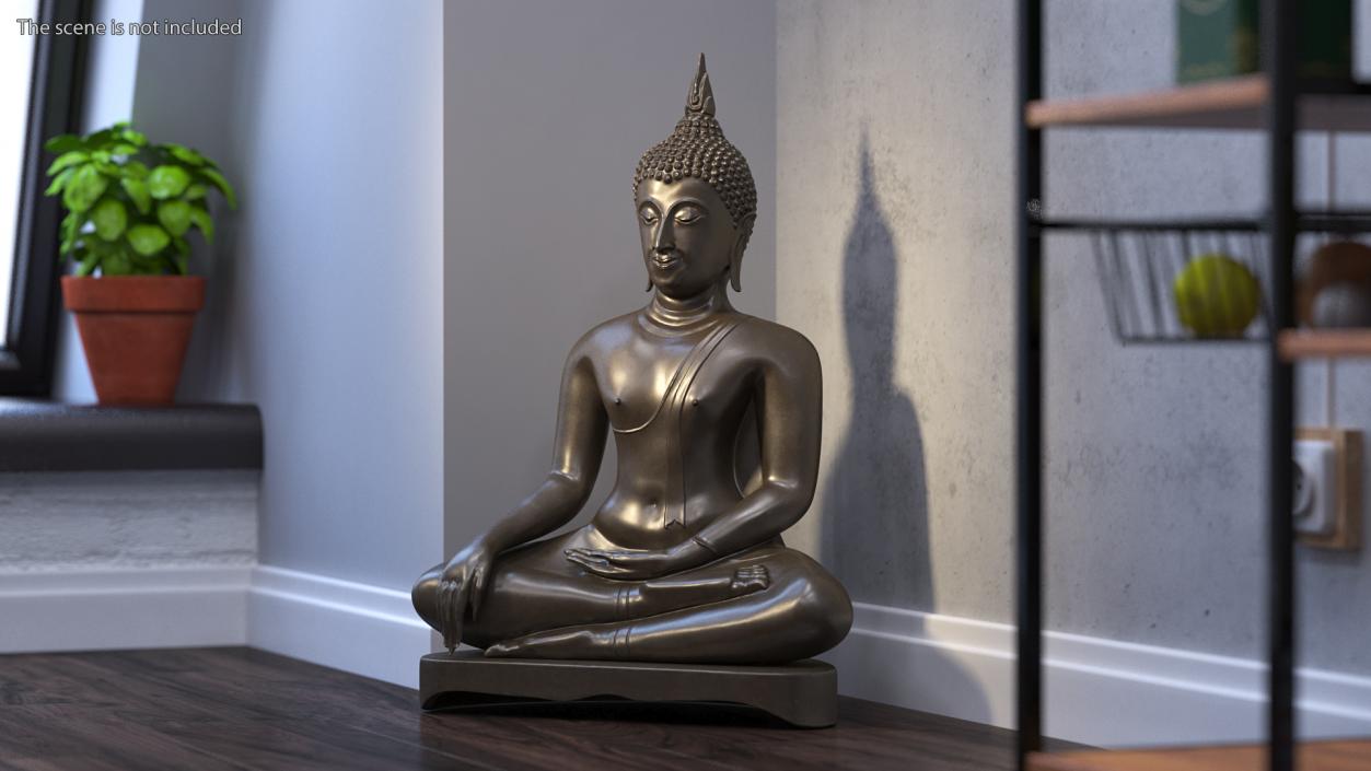 3D model Seated Buddha Bronze Sculpture