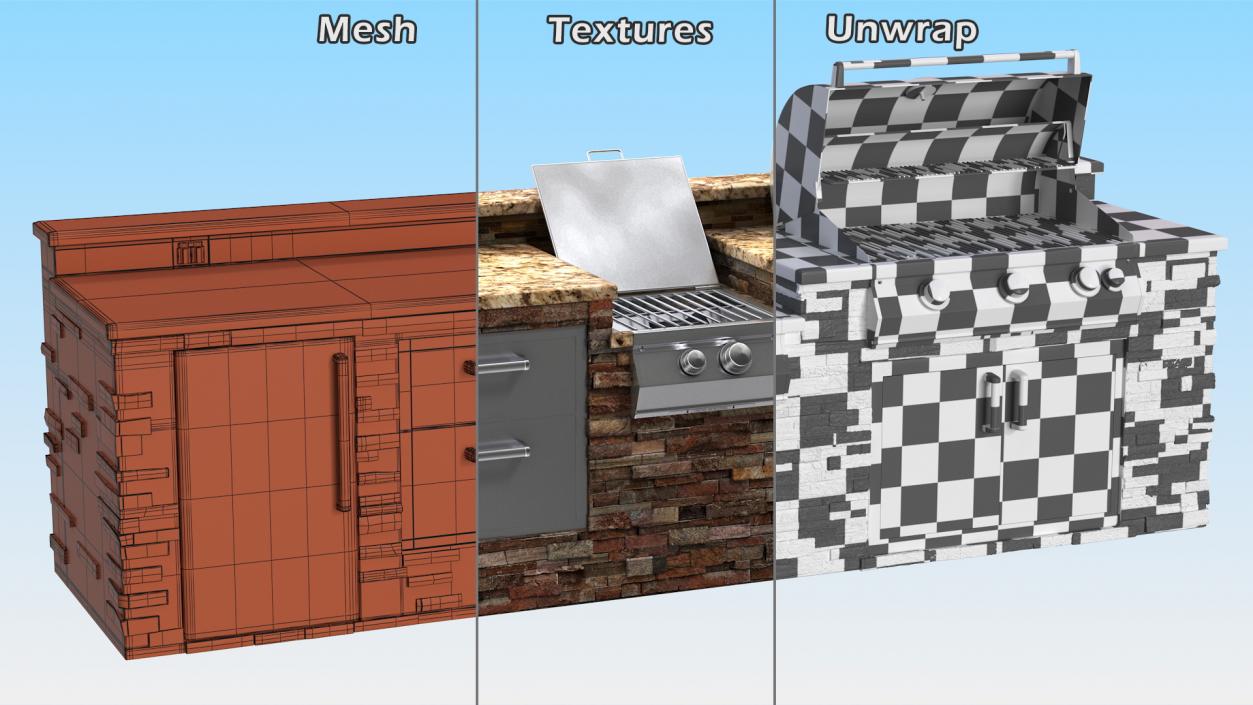 3D model Brick Outdoor Barbecue Kitchen