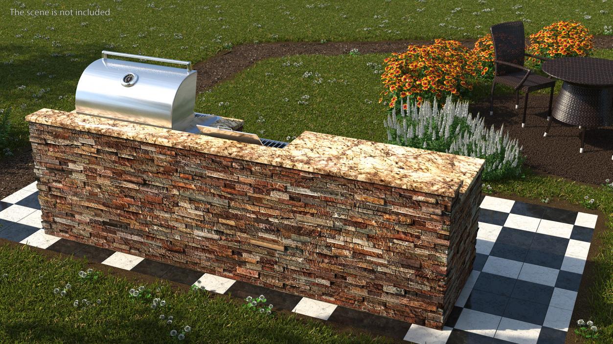 3D model Brick Outdoor Barbecue Kitchen