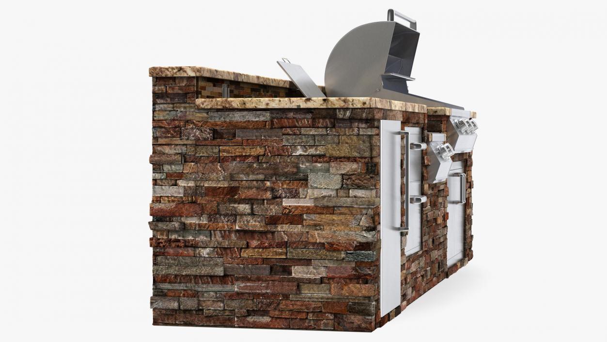 3D model Brick Outdoor Barbecue Kitchen