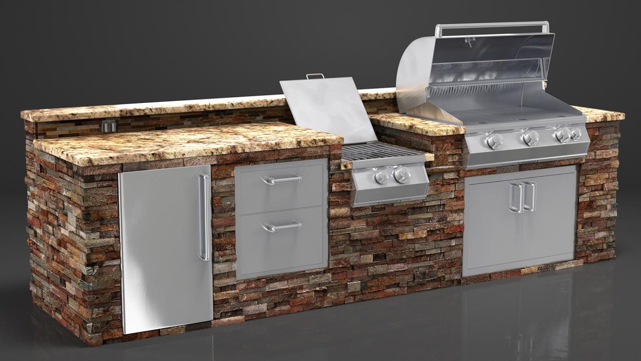 3D model Brick Outdoor Barbecue Kitchen