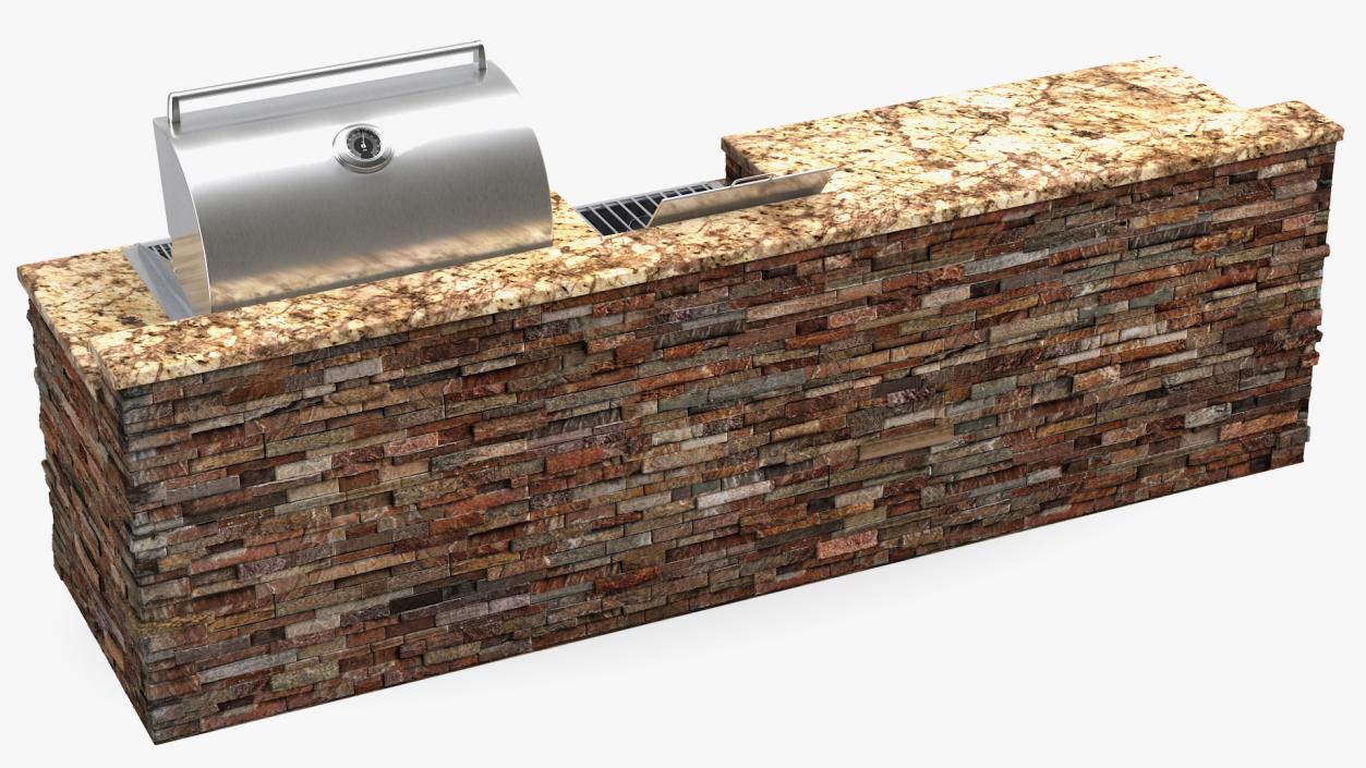 3D model Brick Outdoor Barbecue Kitchen