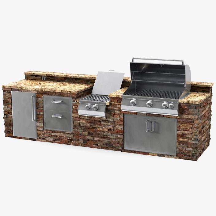 3D model Brick Outdoor Barbecue Kitchen