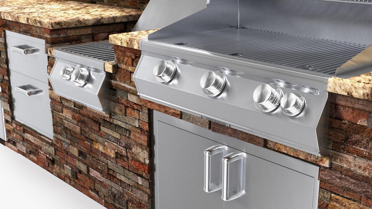 3D model Brick Outdoor Barbecue Kitchen