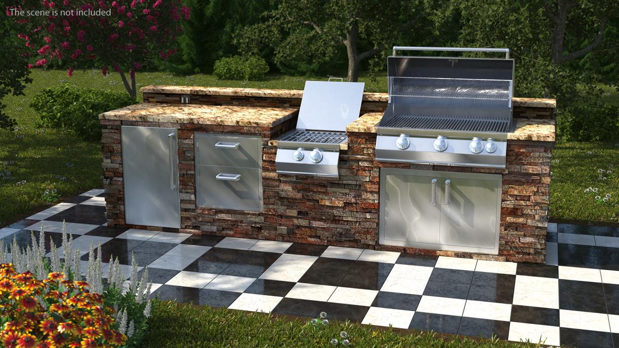 3D model Brick Outdoor Barbecue Kitchen