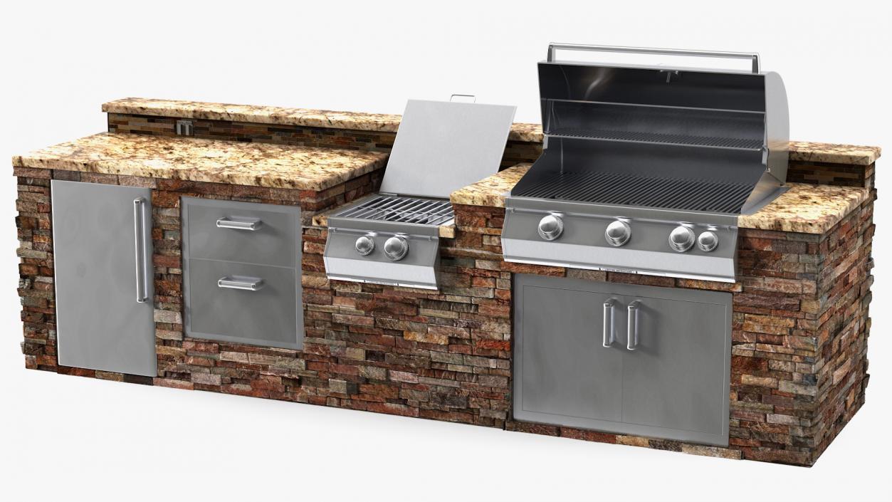 3D model Brick Outdoor Barbecue Kitchen