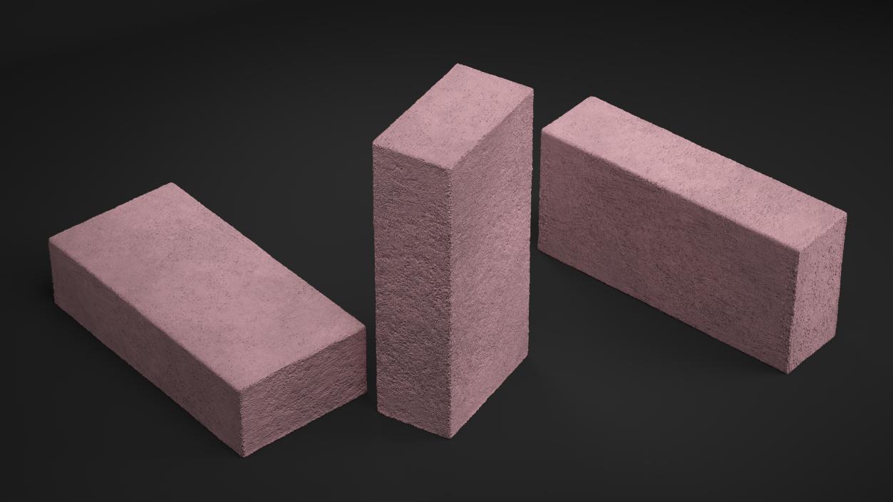 3D model Solid Sand Lime Block Red