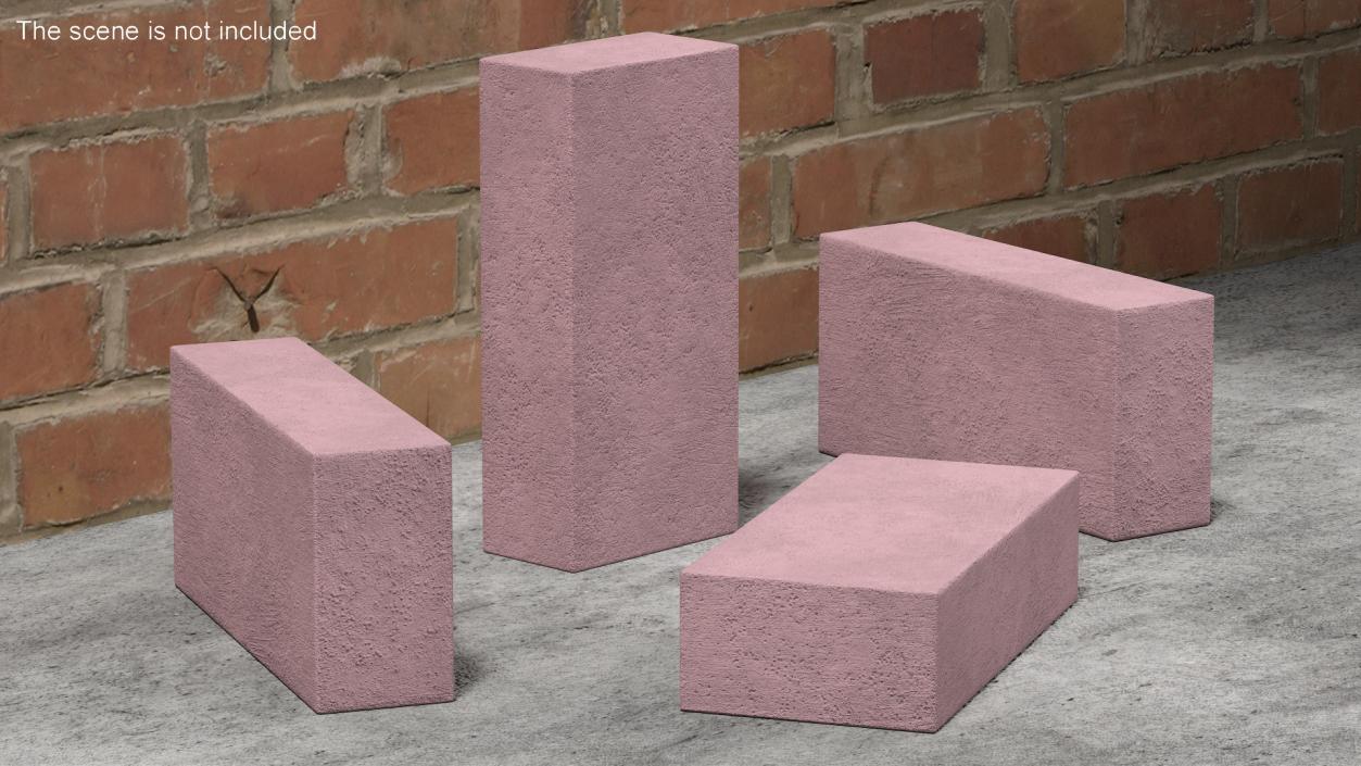 3D model Solid Sand Lime Block Red