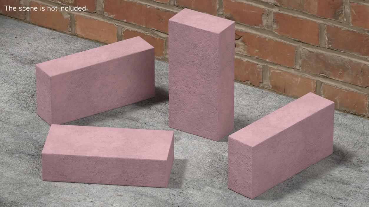 3D model Solid Sand Lime Block Red