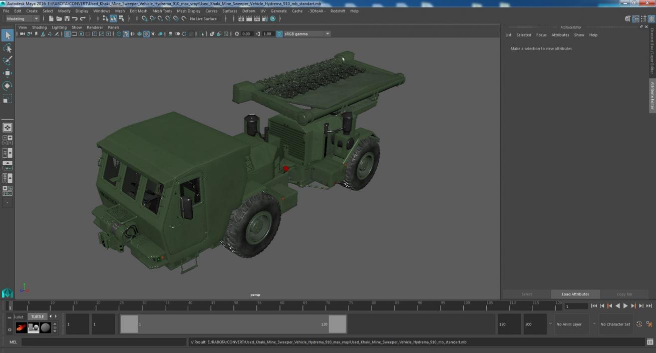 3D Used Khaki Mine Sweeper Vehicle Hydrema 910 model