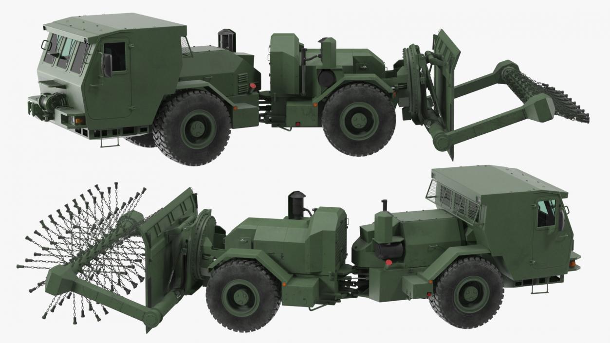 3D Used Khaki Mine Sweeper Vehicle Hydrema 910 model