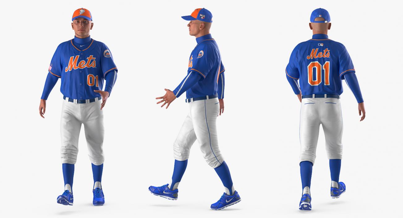 Baseball Player Rigged Mets 2 3D model