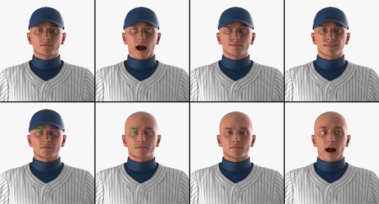 Baseball Player Rigged Mets 2 3D model