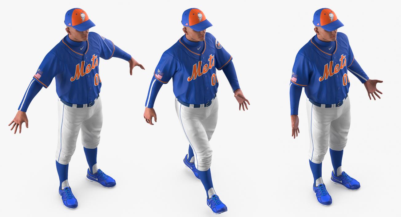 Baseball Player Rigged Mets 2 3D model