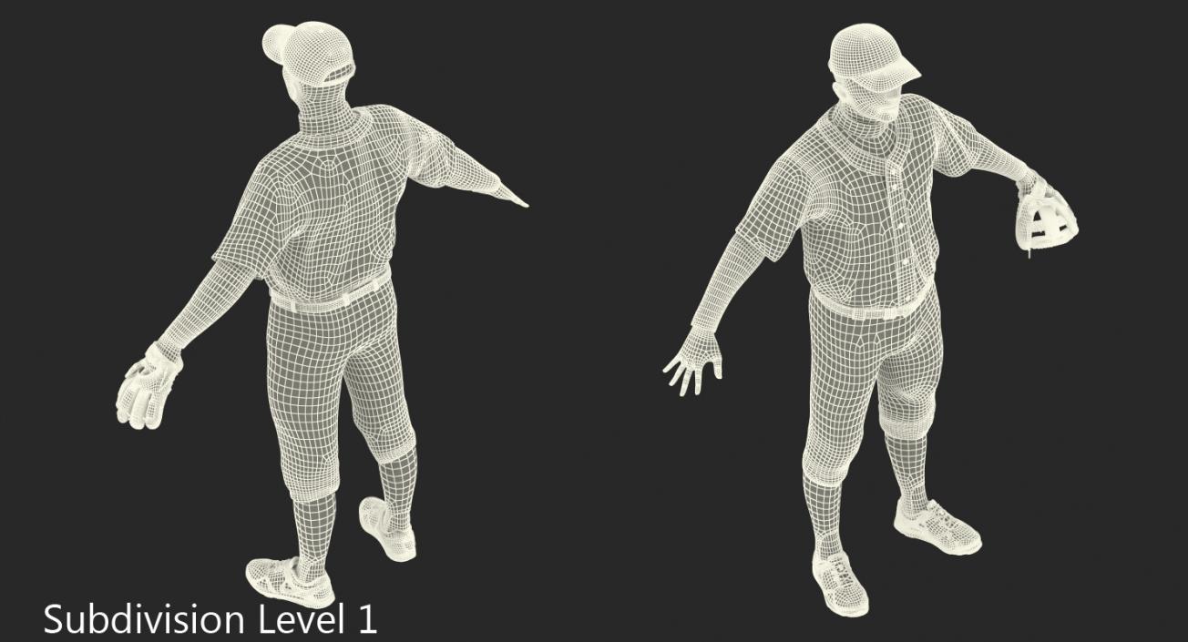 Baseball Player Rigged Mets 2 3D model