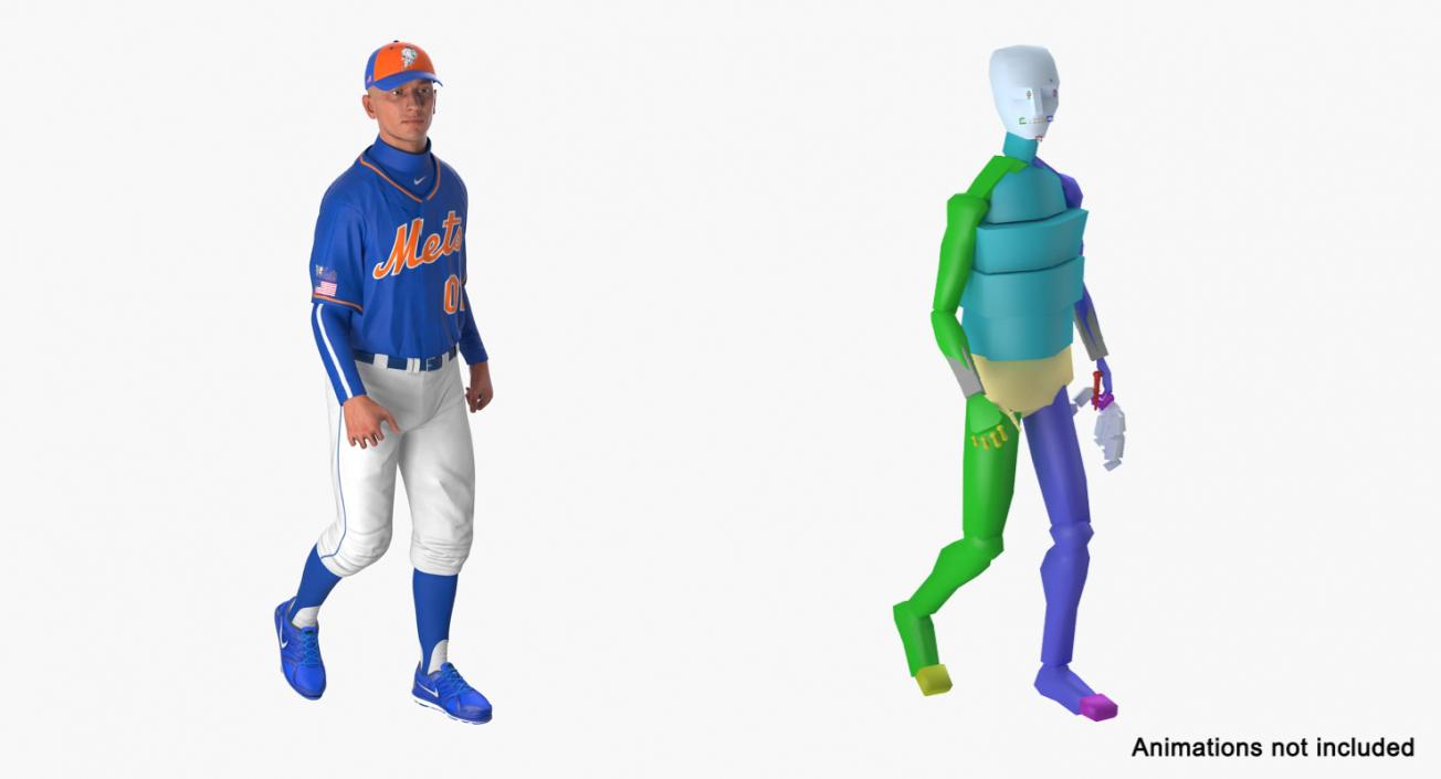 Baseball Player Rigged Mets 2 3D model