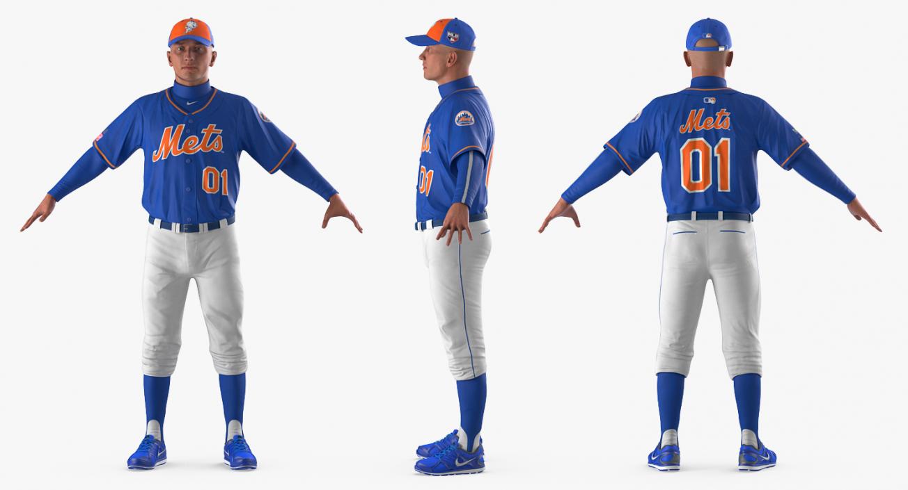 Baseball Player Rigged Mets 2 3D model