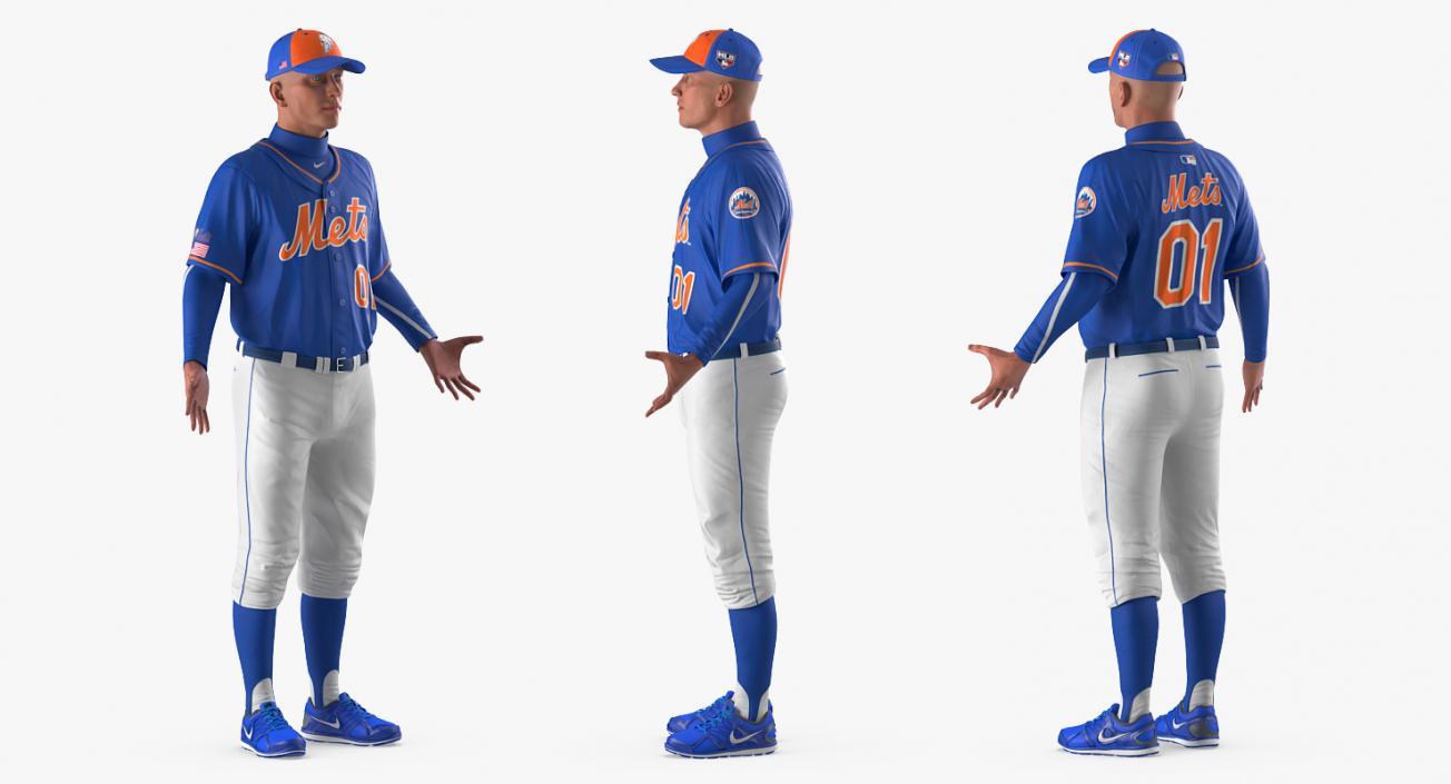 Baseball Player Rigged Mets 2 3D model