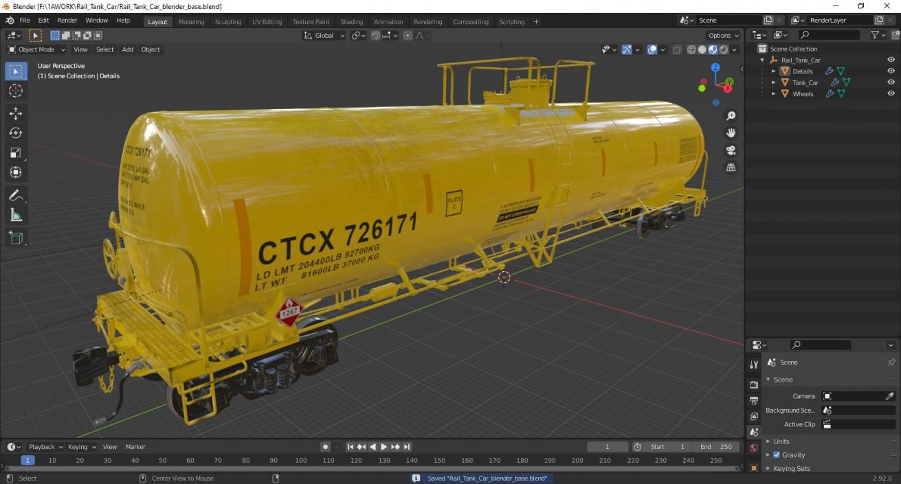 3D Rail Tank Car model