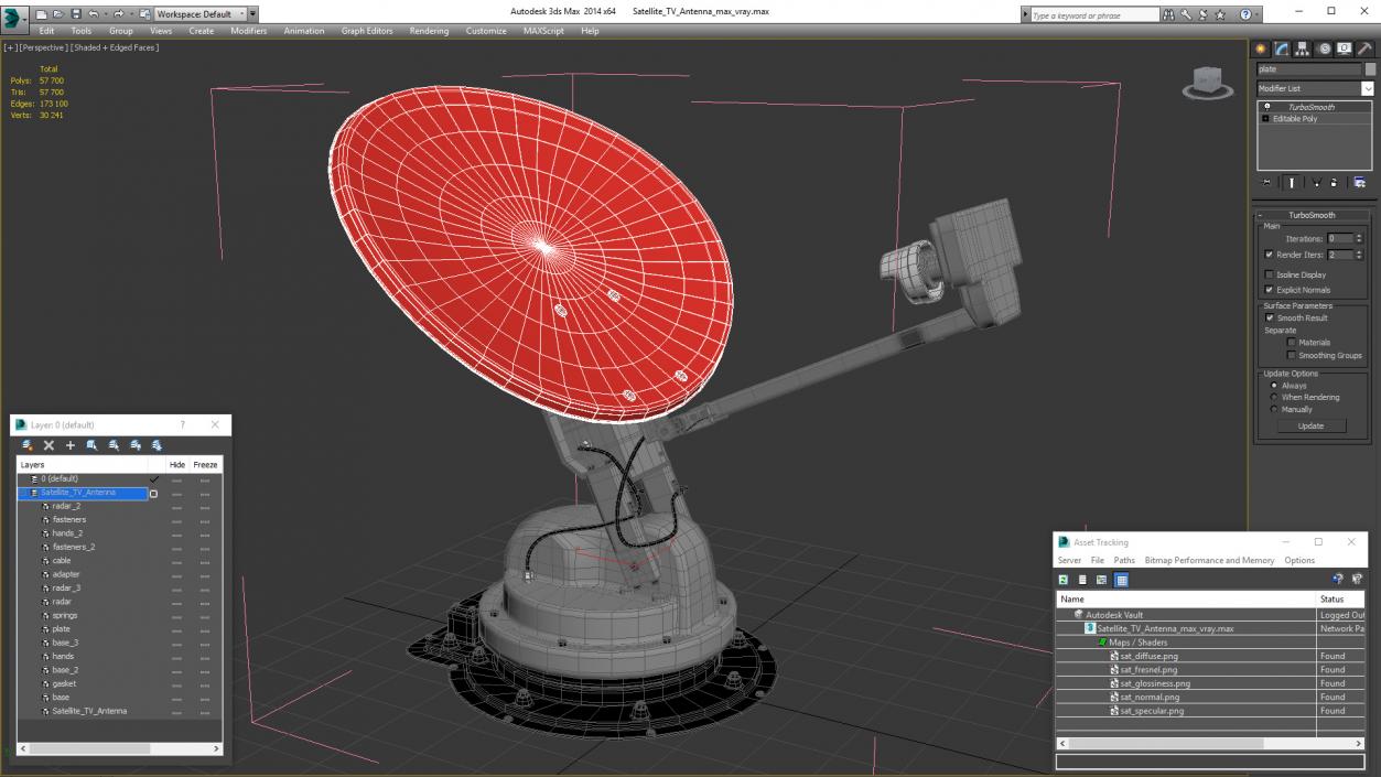 3D model Satellite TV Antenna