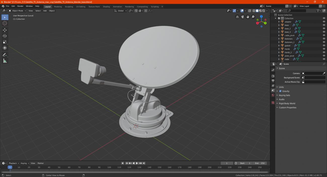 3D model Satellite TV Antenna