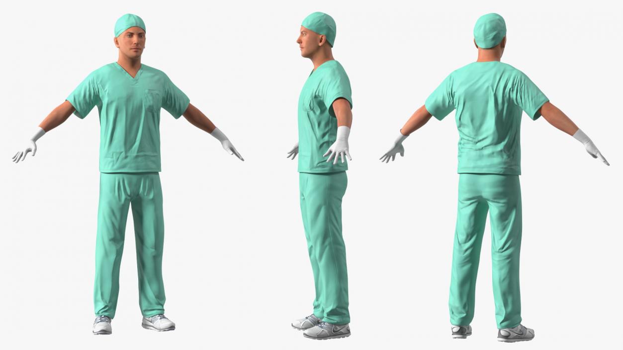 Asian Doctor wearing Gloves 3D