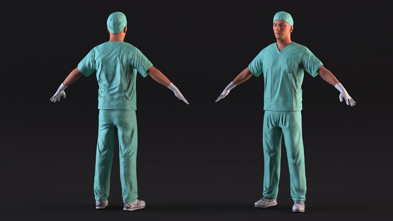 Asian Doctor wearing Gloves 3D