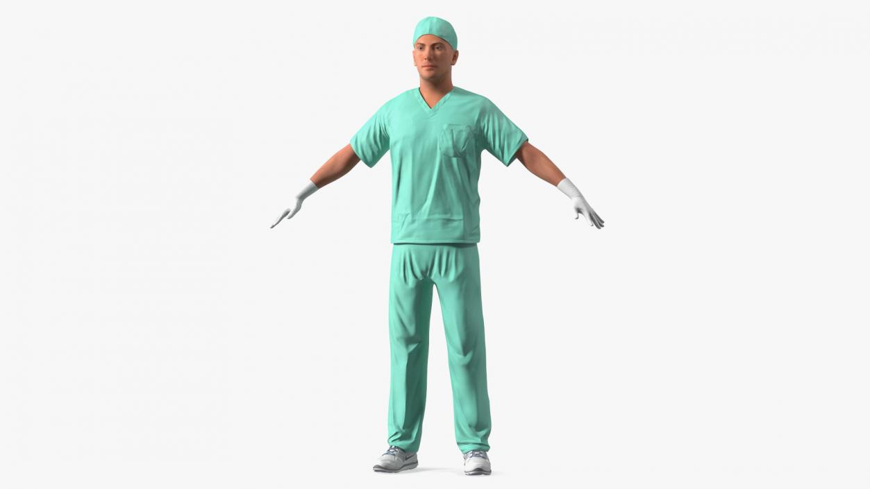 Asian Doctor wearing Gloves 3D