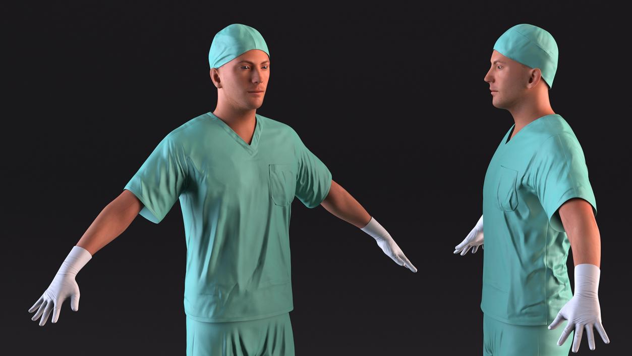 Asian Doctor wearing Gloves 3D