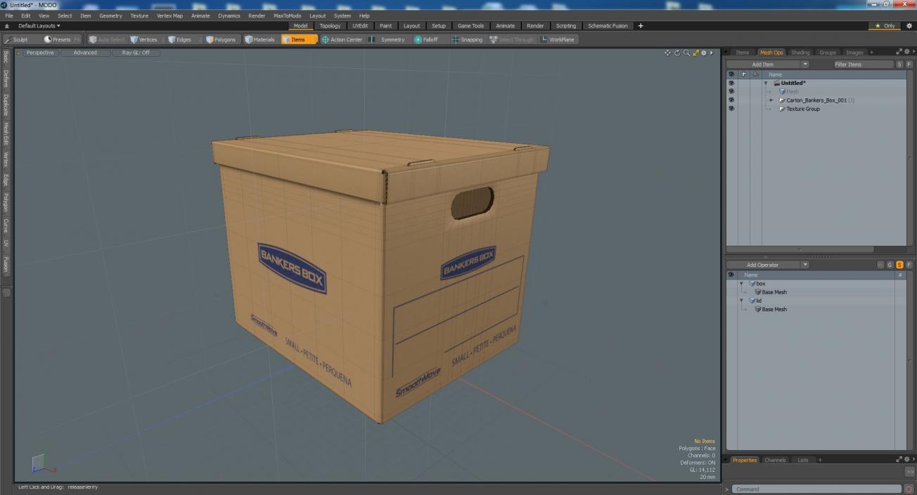 3D Carton Bankers Box model