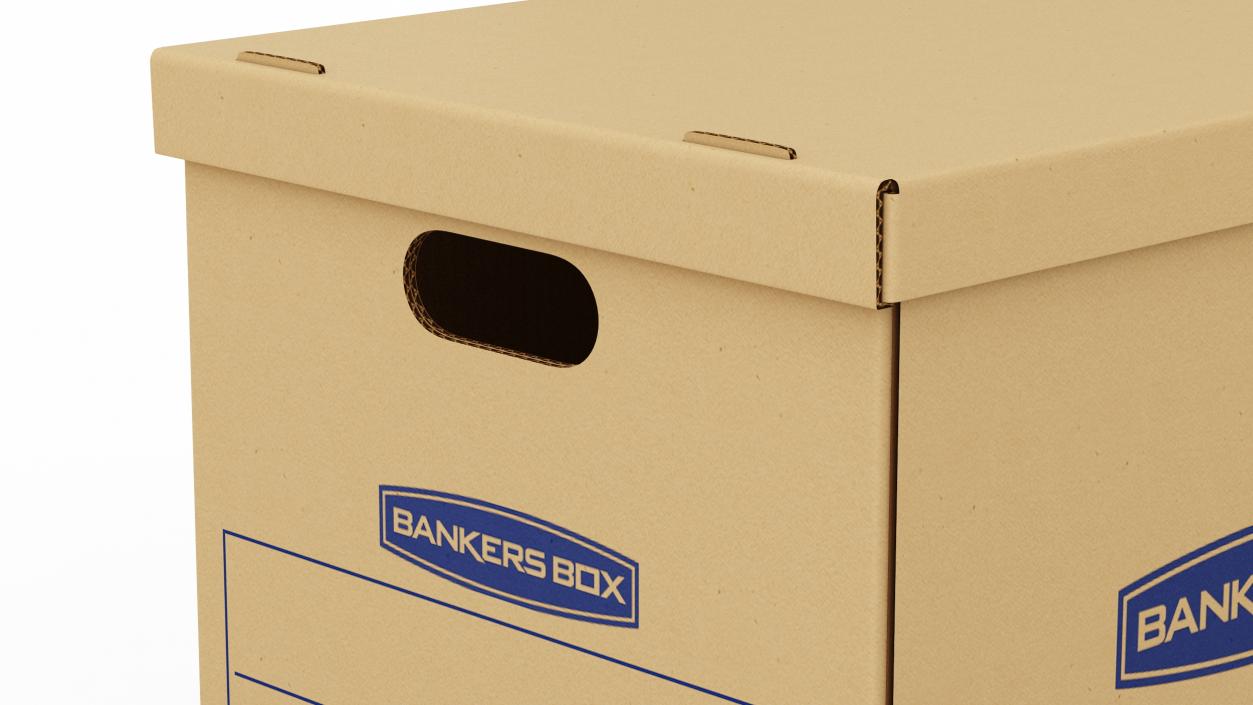 3D Carton Bankers Box model