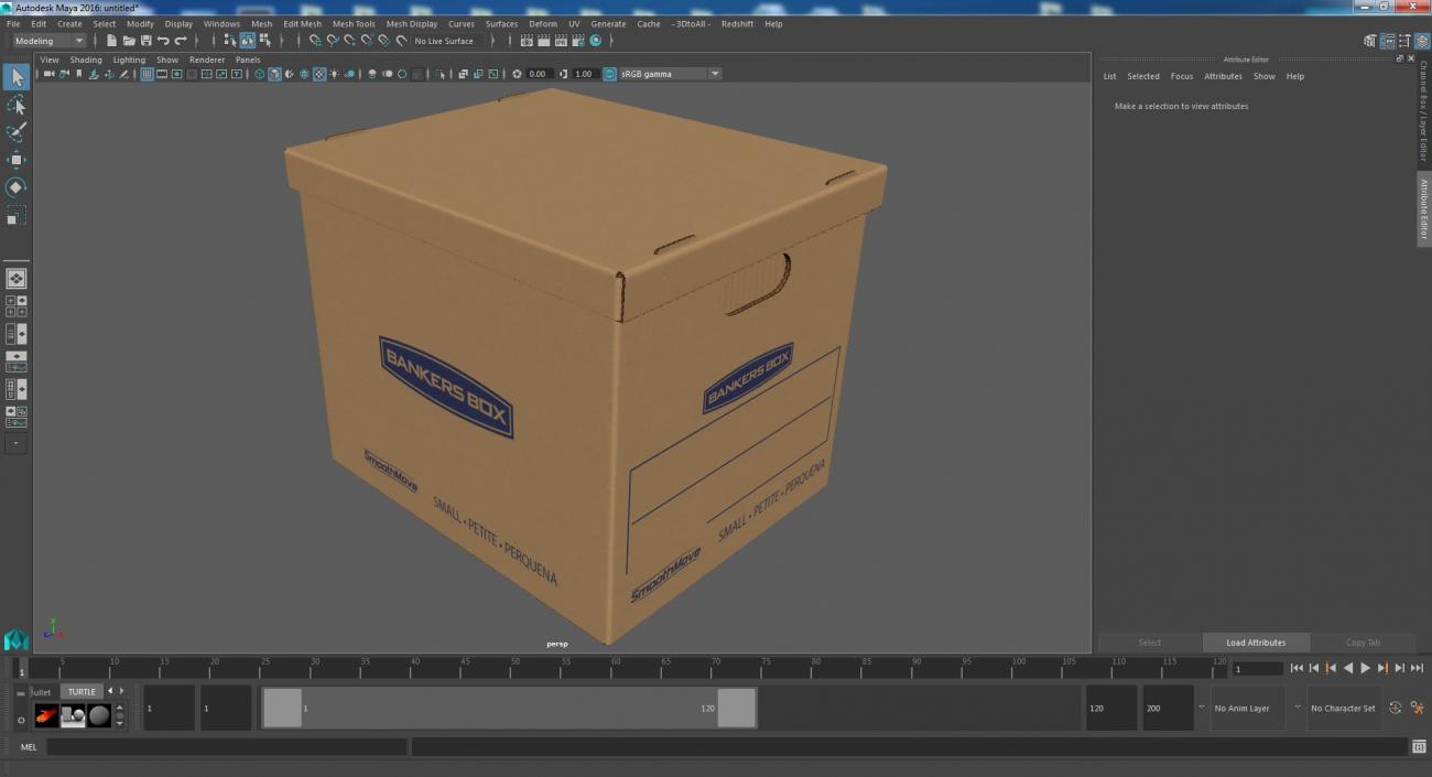 3D Carton Bankers Box model