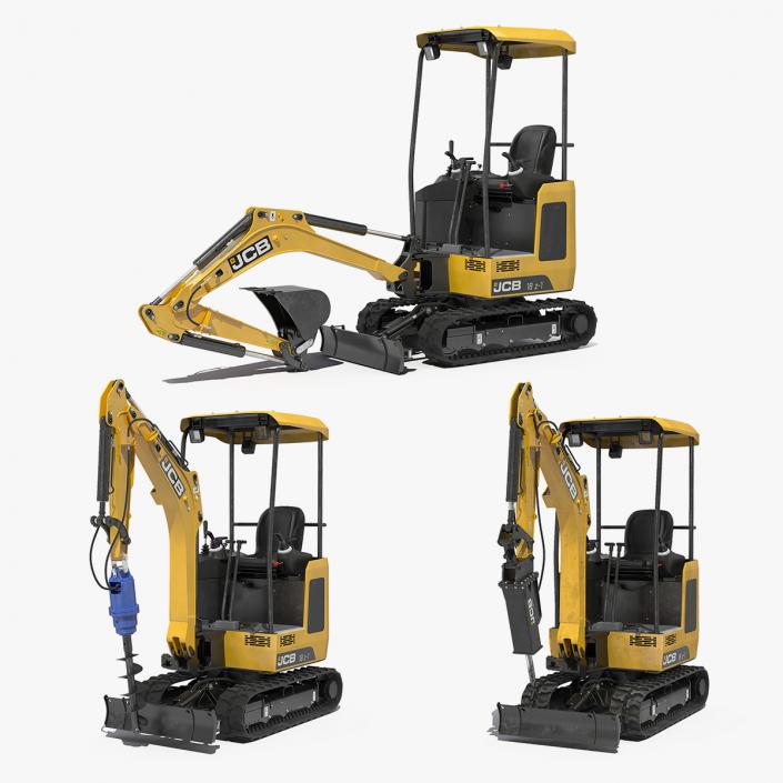 Mini Excavator JCB 3D Models Collection 3D model