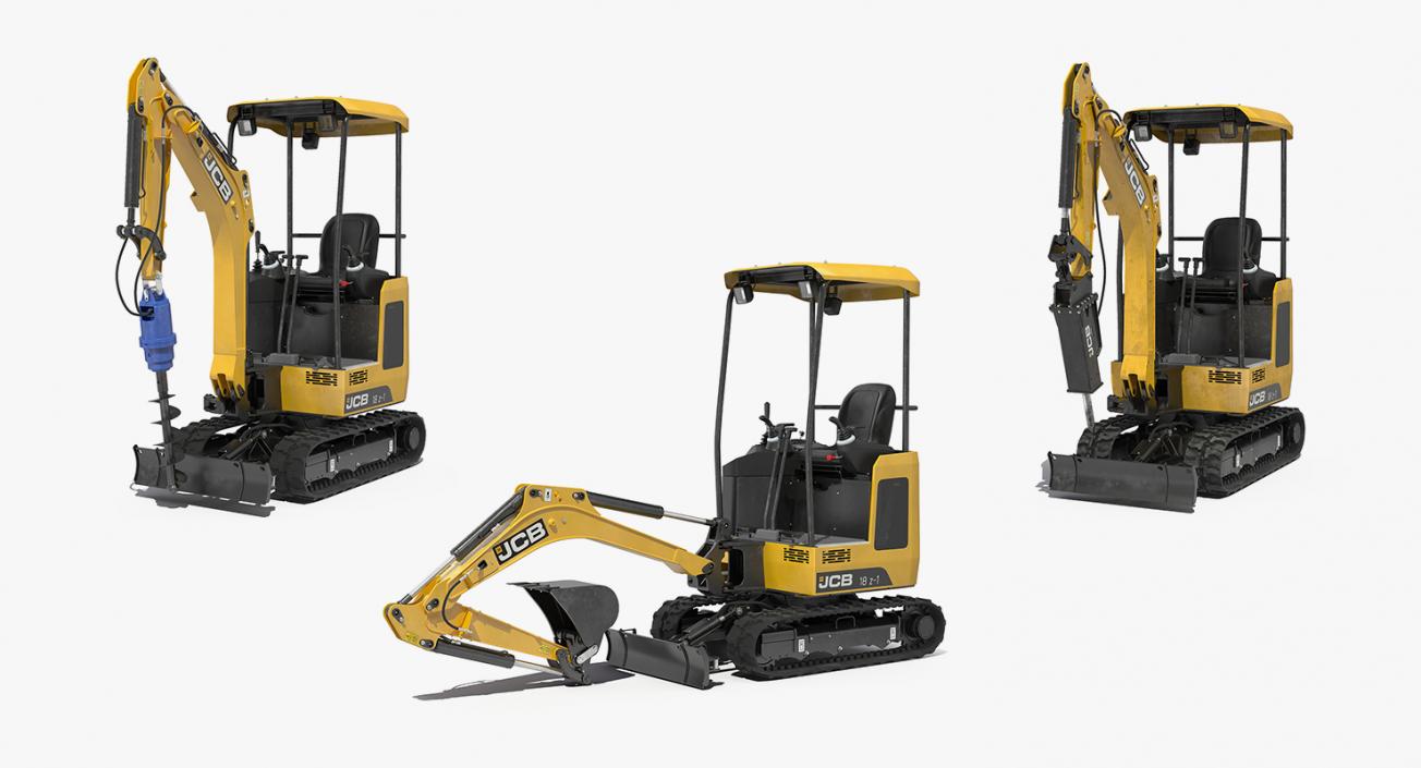 Mini Excavator JCB 3D Models Collection 3D model