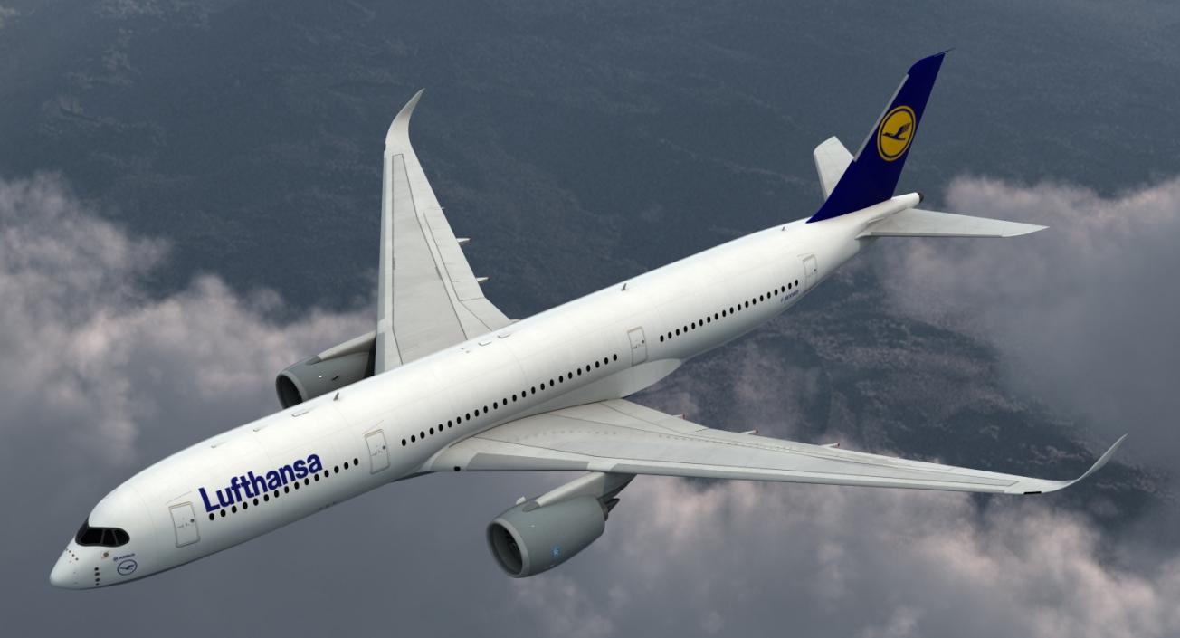 3D model Airbus A350-900 Lufthansa