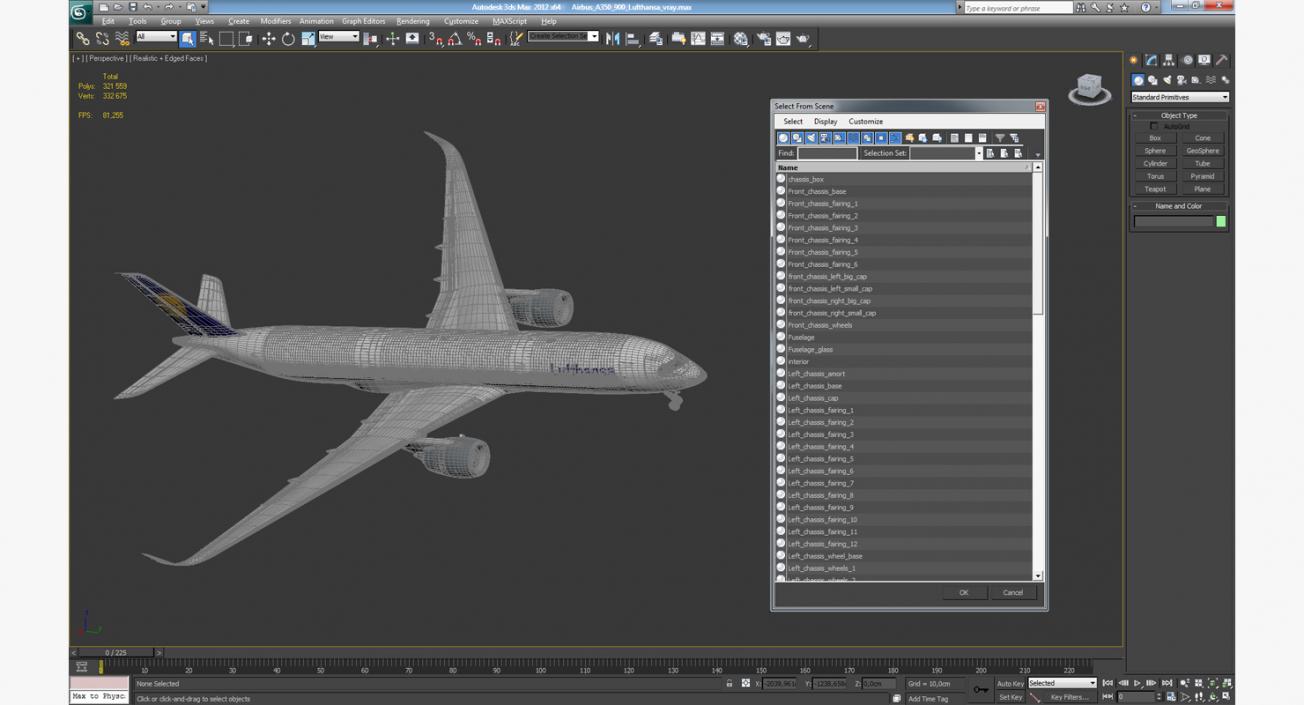 3D model Airbus A350-900 Lufthansa