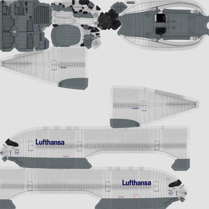 3D model Airbus A350-900 Lufthansa