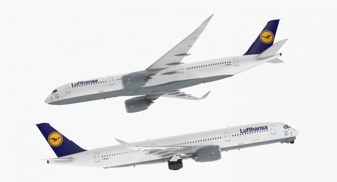 3D model Airbus A350-900 Lufthansa